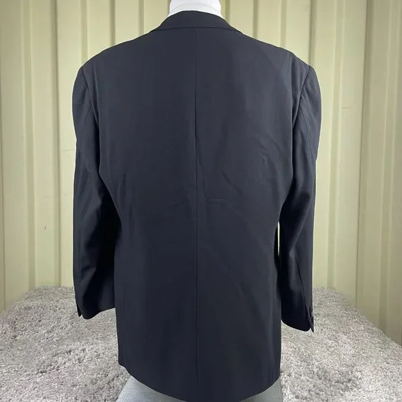 Vestimenta 2-Piece Suit Jacket Men's Size 40R Black Wool with Vest Made in Italy